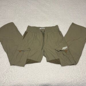 Pacsun Men Green Color Block Baggy Cargo Pants